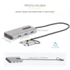 StarTech.com adattatore multiporta USB-C con dongle USB-C a USB-A integrato, dual HDMI (4K30Hz/1080p60Hz), 3x USB-A 5Gbps, mini travel dock, docking station per laptop, cavo 1,3ft/40cm