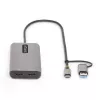 StarTech.com adattatore multiporta USB-C con dongle USB-C a USB-A integrato, dual HDMI (4K30Hz/1080p60Hz), 3x USB-A 5Gbps, mini travel dock, docking station per laptop, cavo 1,3ft/40cm