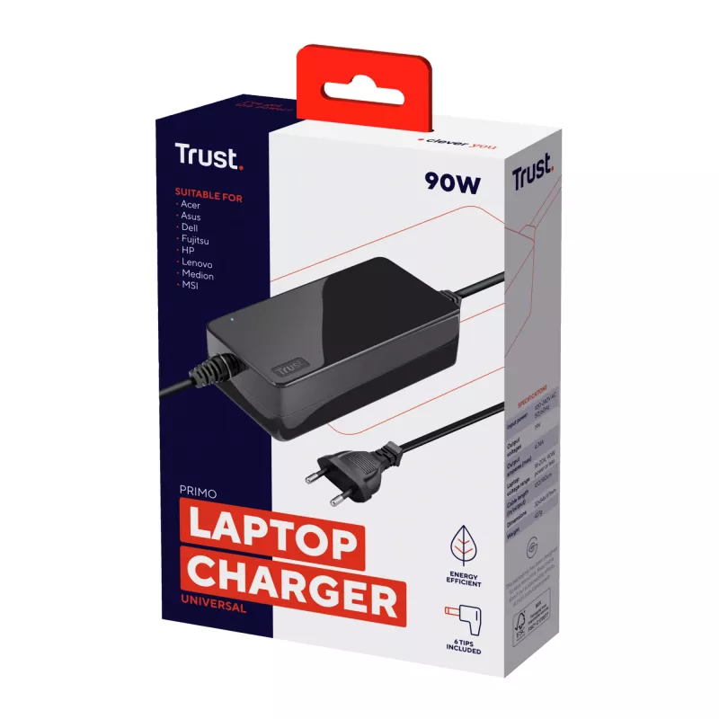Trust Primo caricabatterie universale per laptop 90W