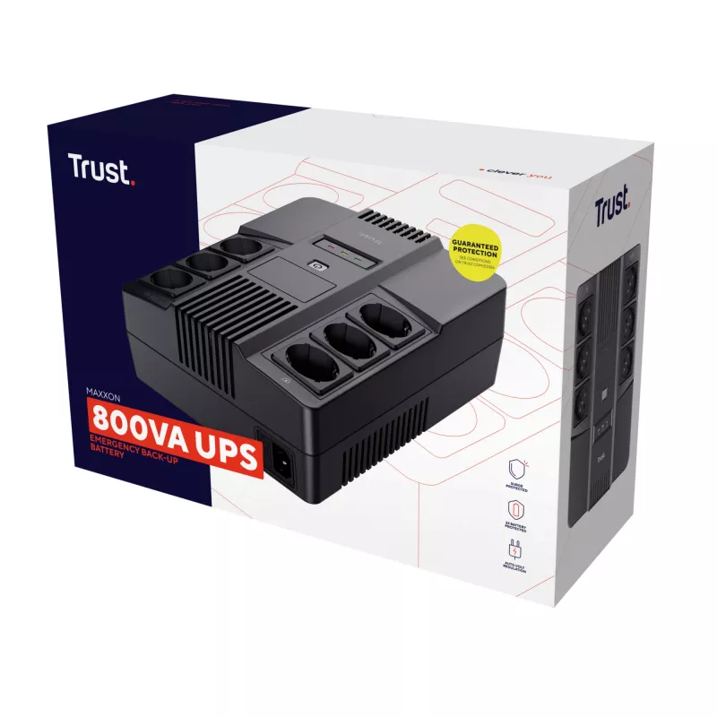 Trust Maxxon 23326 UPS 800 VA, 6 uscite AC, onda sinusoidale simulata