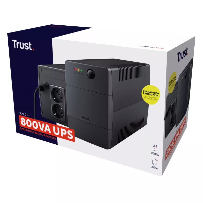 Trust Paxxon gruppo di continuità (UPS) 0,8 kVA 480 W 2 uscite AC