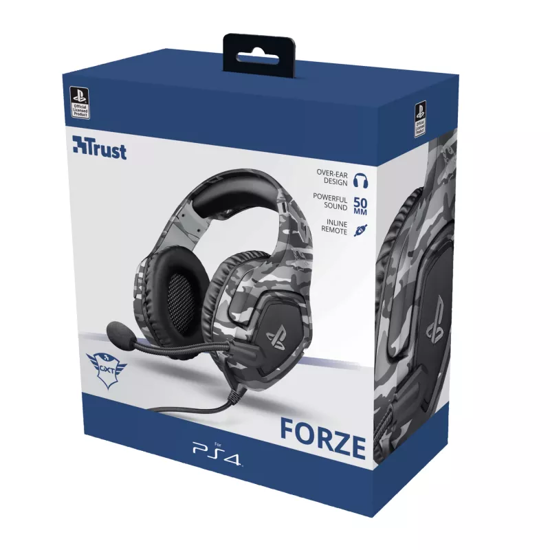 Trust GXT 488 Forze PS4 Headset cablato con archetto Gaming nero, grigio