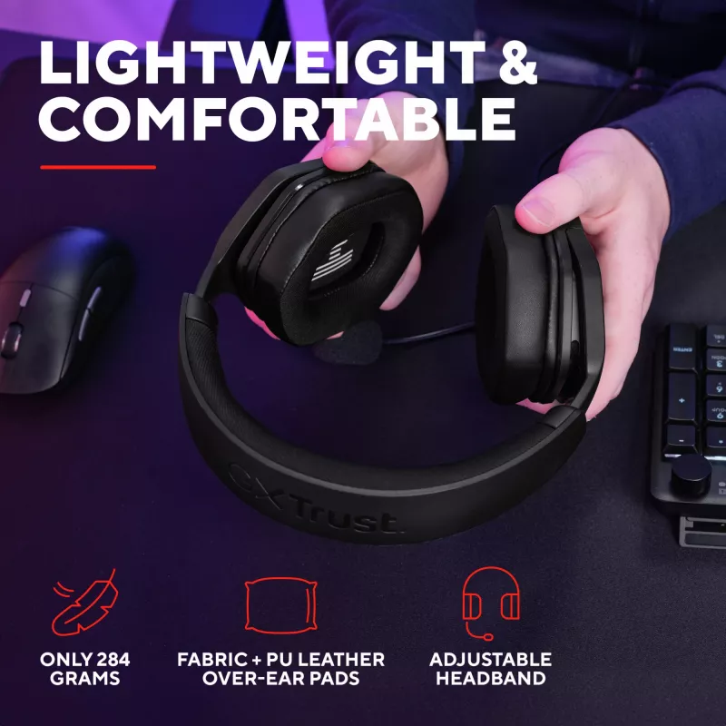 Trust GXT492 Carus Headset cablato con archetto Gaming nero