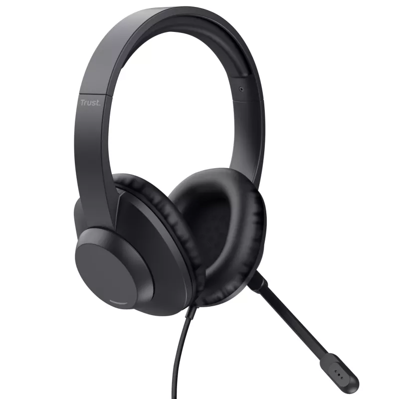 Trust Ayda Max USB Headset cablato con archetto Office/Call Center USB Type-C / USB Type-A nero