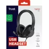 Trust Ayda Max USB Headset cablato con archetto Office/Call Center USB Type-C / USB Type-A nero
