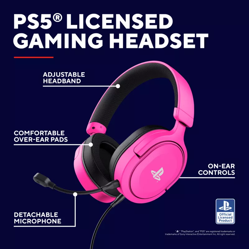 Trust GXT 498P Forta Headset cablato con archetto Gaming rosa
