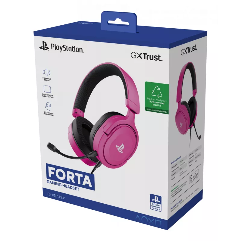 Trust GXT 498P Forta Headset cablato con archetto Gaming rosa
