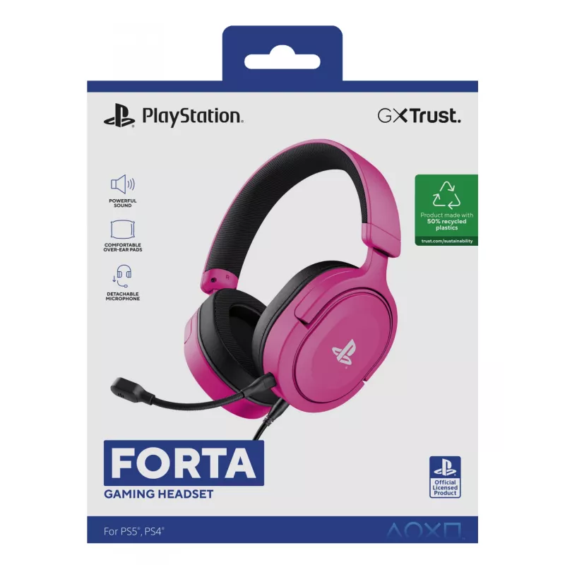 Trust GXT 498P Forta Headset cablato con archetto Gaming rosa