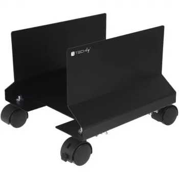 Techly supporto in acciaio per CPU con ruote, nero ICA-CS 34, nero, PC, carrello multimediale, 25 kg, 195 mm, 240 mm