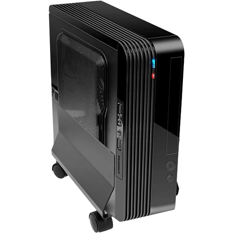 Techly ICA-CS 34 supporto per CPU/PC con ruote, regolabile, in metallo, nero