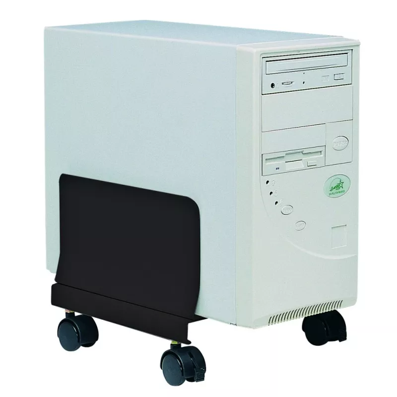 Techly ICA-CS 34 supporto per CPU/PC con ruote, regolabile, in metallo, nero