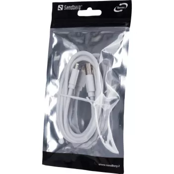 Sandberg MicroUSB Sync/Charge 1m SAVER, 1 m, Micro-USB A, USB A, bianco