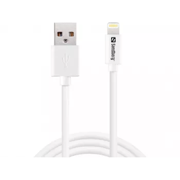 Sandberg USBLightning MFI 1m SAVER, 1 m, Lightning, USB A, connettore maschio, connettore maschio, bianco