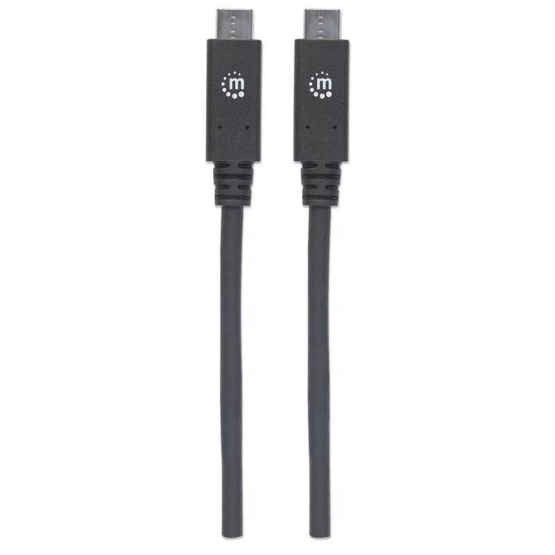 Cavo USB-C Manhattan USB31C5C1M 1 m connettore maschio su connettore maschio nero