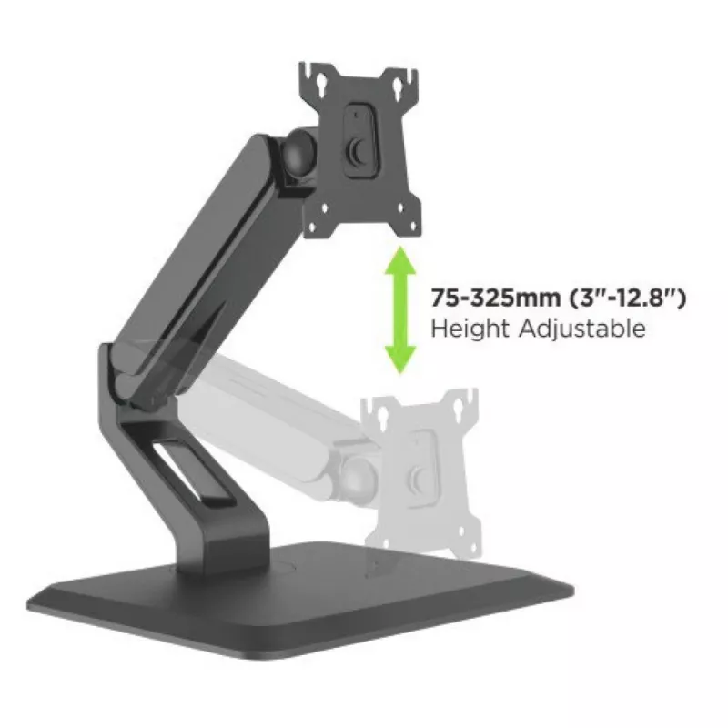 Techly ICA-LCD 35TS supporto da scrivania per monitor touchscreen, 17-32 pollici, fino a 10 kg, VESA 75x75/100x100, molla a gas, nero