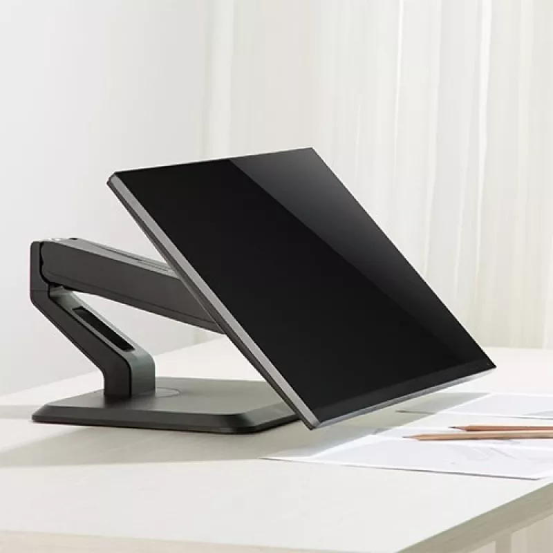 Techly ICA-LCD 35TS supporto da scrivania per monitor touchscreen, 17-32 pollici, fino a 10 kg, VESA 75x75/100x100, molla a gas, nero