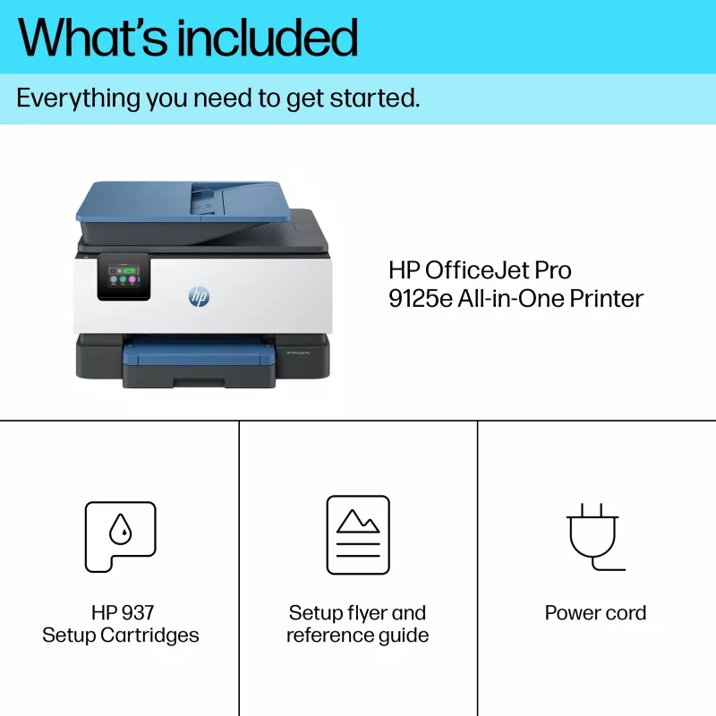 HP OfficeJet Pro 9125e stampante all-in-one a colori wireless, Instant Ink; stampa fronte-retro