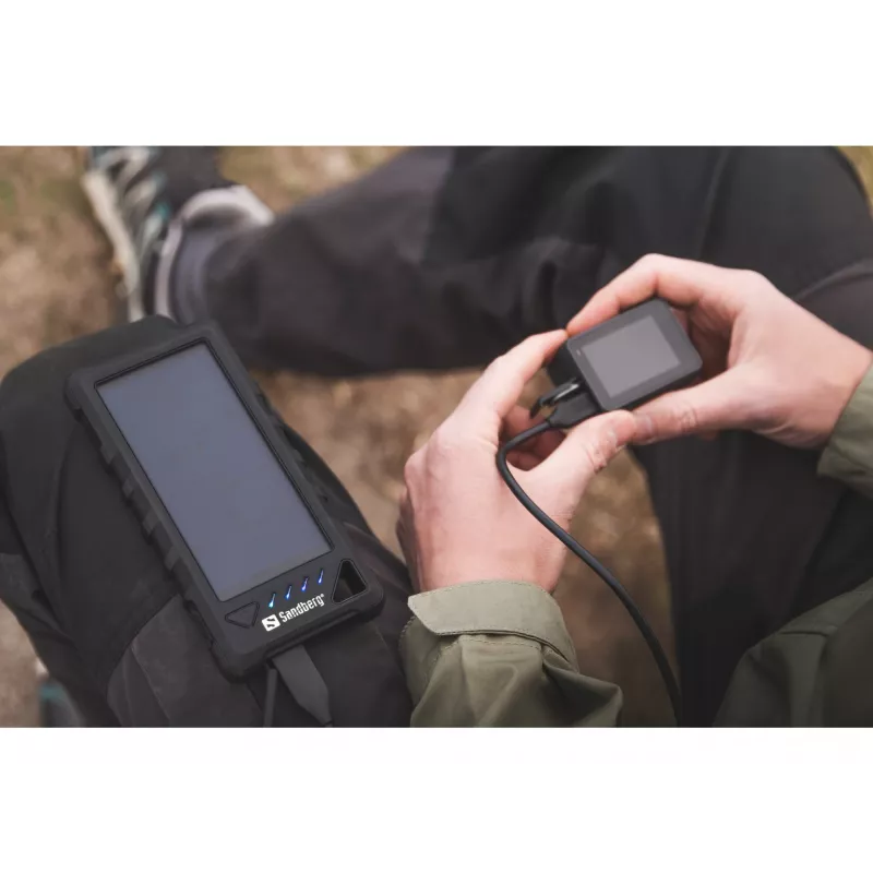 Sandberg Outdoor Solar Powerbank 16000, 16000 mAh, litio-ione (Li-Ion), nero
