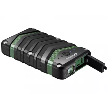 Sandberg Survivor Powerbank 20000, 20000 mAh, litio-ione (Li-Ion), nero, verde