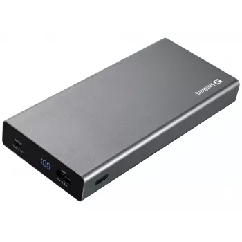 Sandberg Powerbank USB-C PD 100W 20000, 20000 mAh, litio-ione (Li-Ion), Quick Charge 3.0, 100 W, grigio