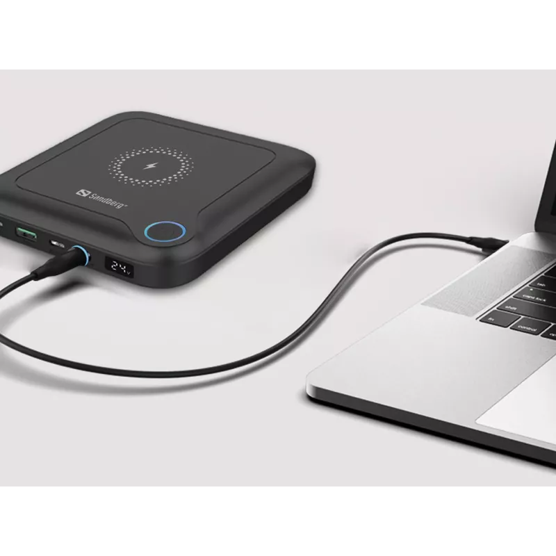 Sandberg All-in1 Laptop Powerbank 24000, 24000 mAh, Quick Charge 2.0, ricarica wireless, nero