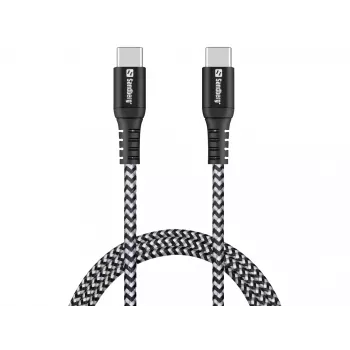 Sandberg Cavo USB-C Survivor 1M 100W, 1 m, USB C, USB C, USB 2.0, nero, grigio