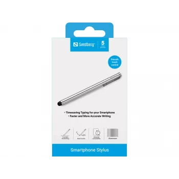 Sandberg Stylus per smartphone, telefono cellulare/smartphone, argento, 5 g, 140 mm, 7 mm, 7 mm