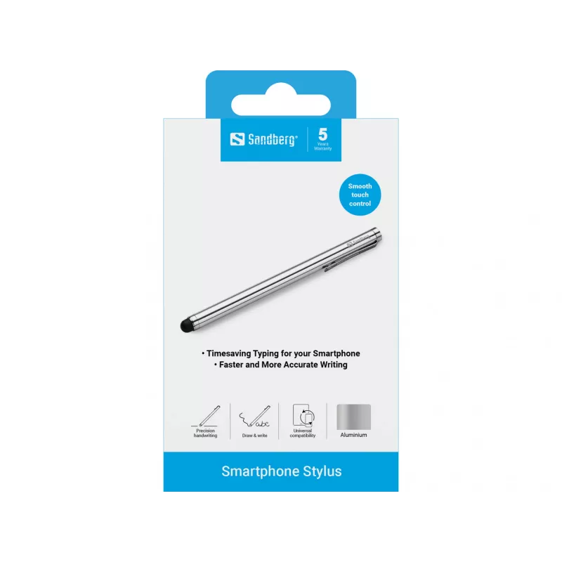 Sandberg Stylus per smartphone, telefono cellulare/smartphone, argento, 5 g, 140 mm, 7 mm, 7 mm
