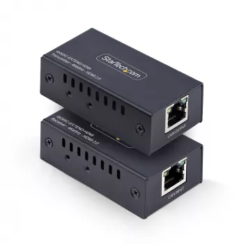 StarTech.com Extender HDMI su CAT5e/CAT6, 4K 60Hz, fino a 200ft (60m), kit trasmettitore e ricevitore, Power over Cavo, formato compatto
