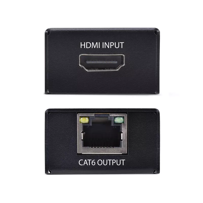 StarTech.com Extender HDMI su CAT5e/CAT6, 4K 60Hz, fino a 200ft (60m), kit trasmettitore e ricevitore, Power over Cavo, formato compatto