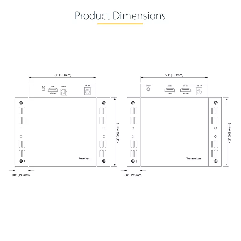 StarTech.com 4K70IC-EXTEND-HDMI Extender AV trasmettitore e ricevitore AV nero
