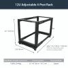 StarTech.com Rack server open-frame mobile a 4 montanti 12U, rack di rete a quattro montanti 19