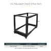 StarTech.com Rack server open-frame mobile a 4 montanti 12U, rack di rete a quattro montanti 19