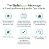 StarTech.com Rack server open-frame mobile a 4 montanti 15U, rack di rete a quattro montanti 19
