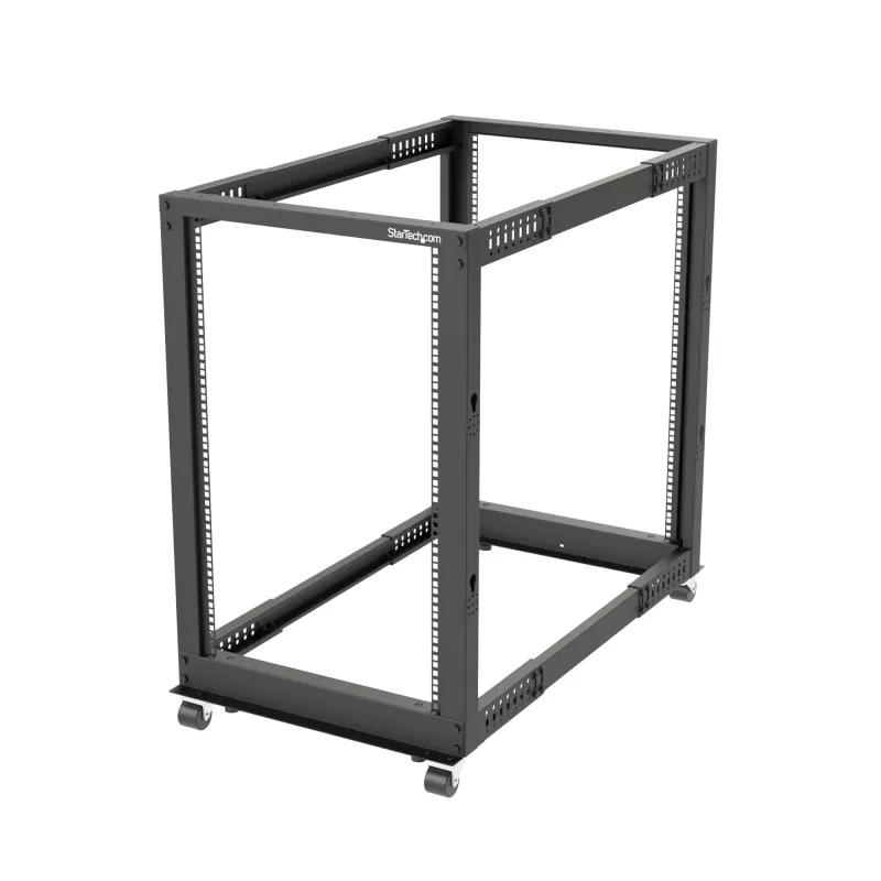 StarTech.com Rack server open-frame mobile a 4 montanti 18U, rack di rete a quattro montanti 19