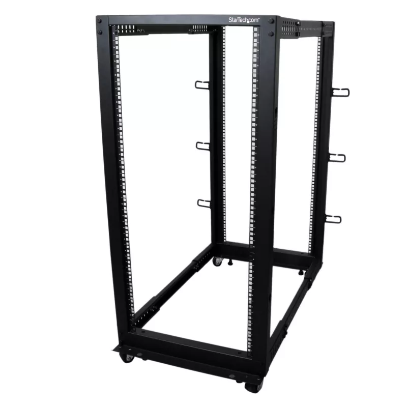 StarTech.com Rack server open-frame mobile a 4 montanti 25U, rack di rete a quattro montanti 19