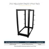 StarTech.com Rack server open-frame mobile a 4 montanti 25U, rack di rete a quattro montanti 19