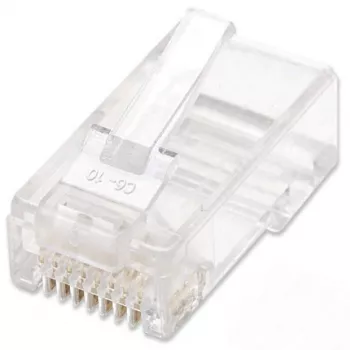 Intellinet Connettore modulare RJ45, Cat6, UTP, 2 pin, per conduttori flessibili, contatti placcati in oro 15 µ, confezione da 100