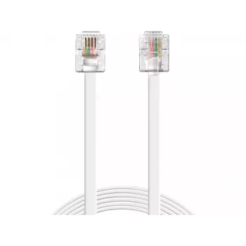 Sandberg Cavo telefonico RJ11-RJ11 5 m, 5 m, RJ11, RJ11, connettore maschio, connettore maschio, bianco