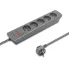 Prolunga di alimentazione Qoltec 50275 1.8m 5 prese AC uso interno grigio