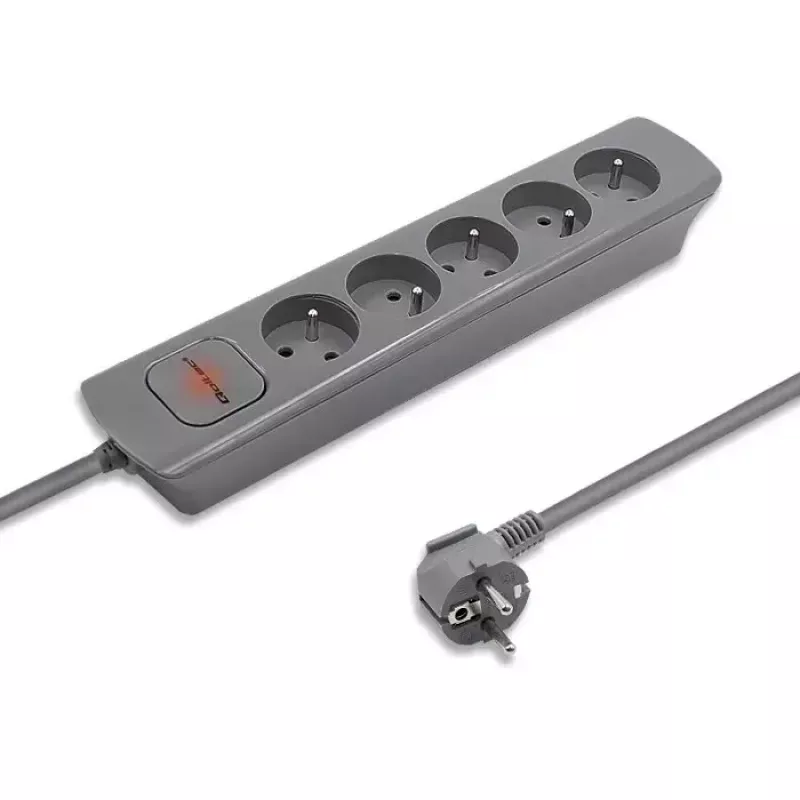 Prolunga di alimentazione Qoltec 50275 1.8m 5 prese AC uso interno grigio