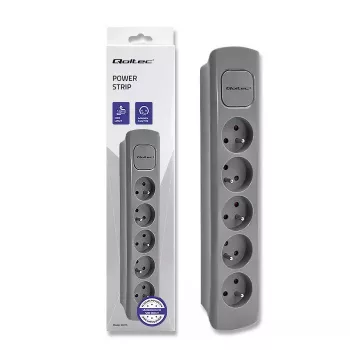 Prolunga di alimentazione Qoltec 50275 1.8m 5 prese AC uso interno grigio