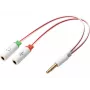 Adattatore headset Sandberg Dual-Singolo, TRS 3,5 mm, connettore maschio, connettore femmina, bianco