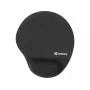 Tappetino mouse Sandberg in memory foam rotondo, nero, tinta unita, memory foam, poggiapolsi, base antiscivolo