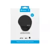 Tappetino mouse Sandberg in memory foam rotondo, nero, tinta unita, memory foam, poggiapolsi, base antiscivolo