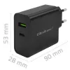 Caricabatterie Qoltec 52378 per interni AC ricarica rapida 3A USB Type-C nero