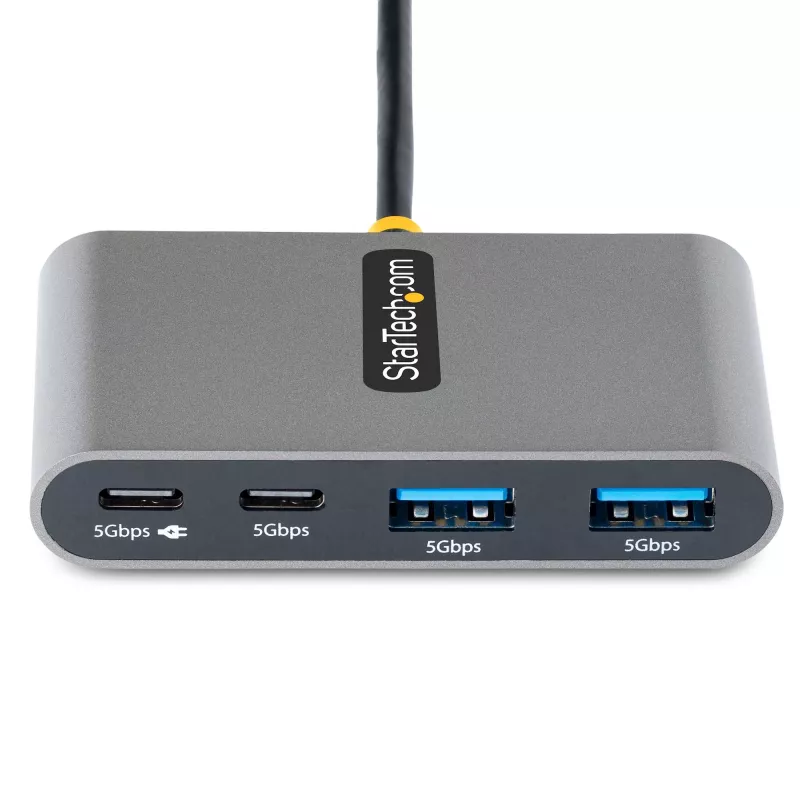 StarTech.com hub USB-C a 4 porte con Power Delivery Pass-Through 100W – 2x USB-A + 2x USB-C – USB 3.0 5Gbps – cavo lungo 1ft (30cm) – hub USB Type-C a USB-A/C portatile