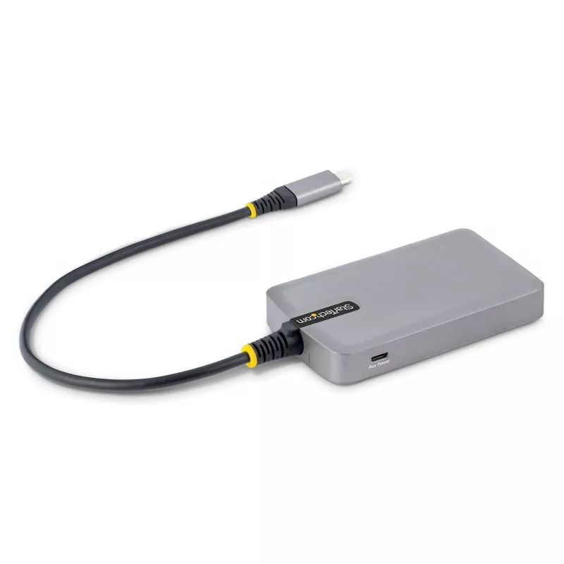 StarTech.com hub USB-C a 3 porte con Ethernet - 3x porte USB-A, Gigabit Ethernet RJ45, USB 3.0 5Gbit/s, alimentato dal bus, cavo lungo 30 cm - adattatore hub USB Type-C per laptop portatile con Gigabit Ethernet