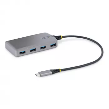 StarTech.com hub USB-C a 4 porte - 5Gbit/s - alimentato dal bus - hub USB-C a 4x USB-A con ingresso di alimentazione ausiliario opzionale - hub USB portatile per desktop/laptop - cavo 30 cm - hub di espansione USB