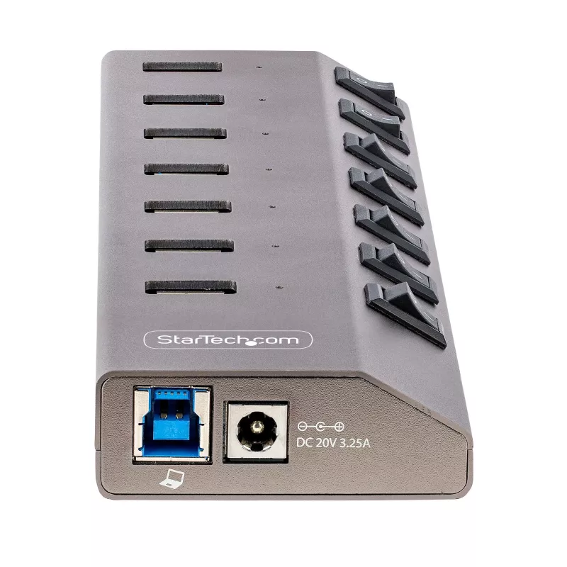 StarTech.com hub USB-C a 7 porte autoalimentato con interruttori on/off individuali, hub di espansione USB 3.0 5Gbps con alimentatore, hub USB-C a USB-A per desktop/laptop, hub USB Type-C con BC 1.2